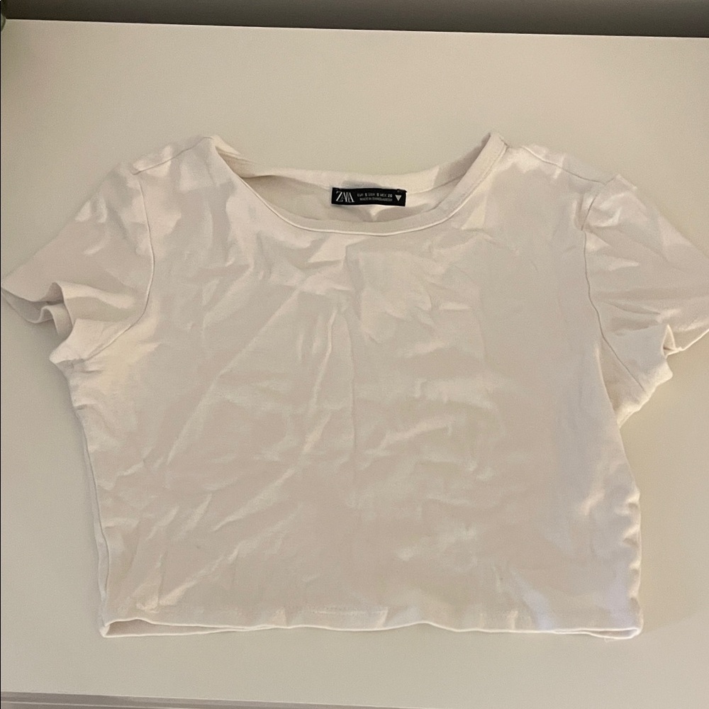 Zara Classic White Crop Top